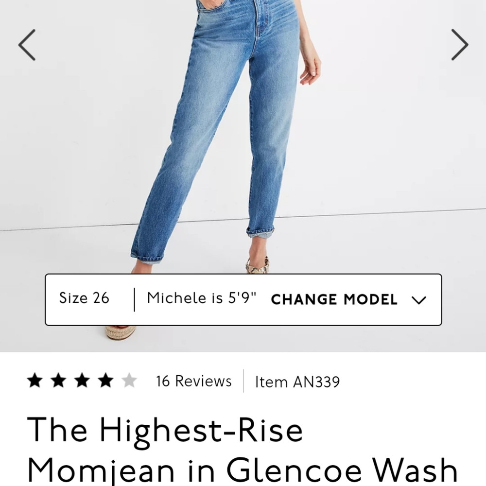 NWT Madewell The Highest-Rise Momjean in Glencoe Wash